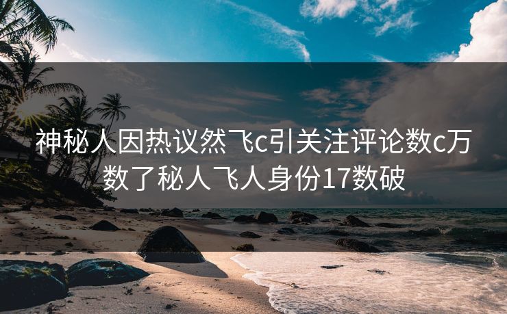 神秘人因热议然飞c引关注评论数c万数了秘人飞人身份17数破