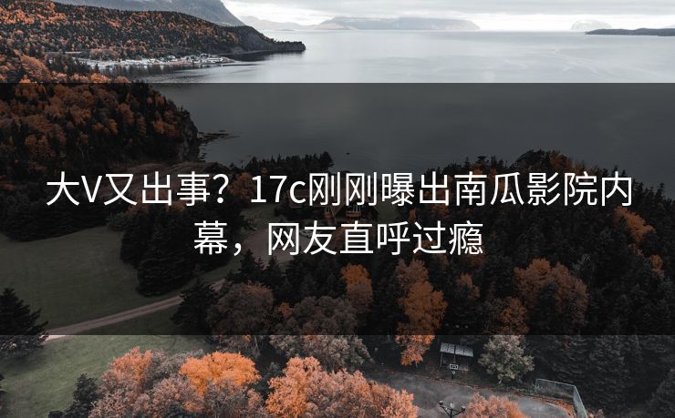 大V又出事？17c刚刚曝出南瓜影院内幕，网友直呼过瘾