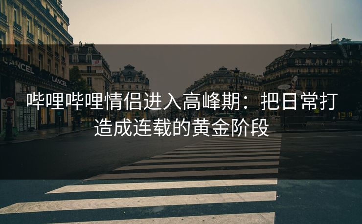 哔哩哔哩情侣进入高峰期：把日常打造成连载的黄金阶段