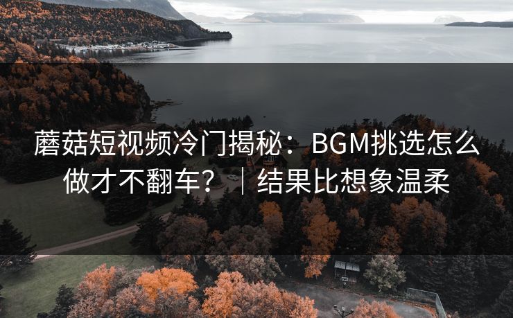 蘑菇短视频冷门揭秘：BGM挑选怎么做才不翻车？｜结果比想象温柔